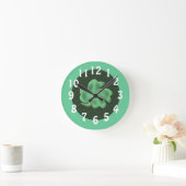 Ronde Horloge shamrock(trèfle) (Maison)