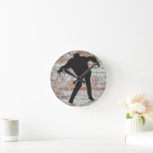 Ronde horloge silhouette zombie marche (Maison)