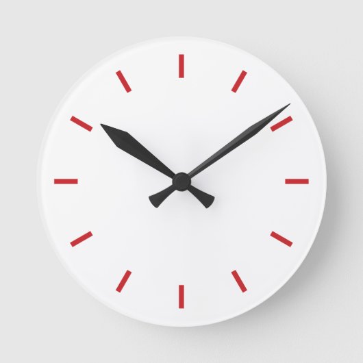 Ronde Horloge simple avec cadran rouge (Recto)