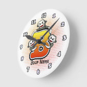 Ronde Horloge Singe Chaussette Monogramme B (Angle)