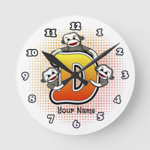 Ronde Horloge Singe Chaussette Monogramme D