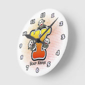 Ronde Horloge Singe Chaussette Monogramme Y (Angle)