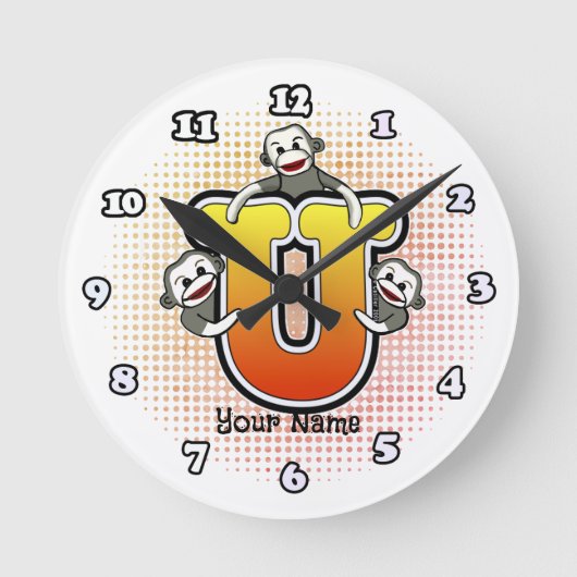 Ronde Horloge Singe de chaussette Monogram U (Recto)