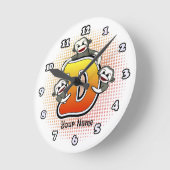Ronde Horloge Singe de chaussette Monogramme D (Angle)
