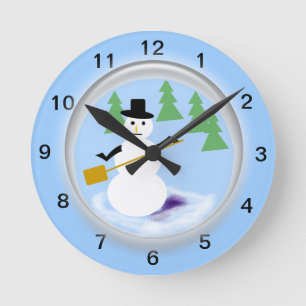 Ronde Horloge - Snowman dans le monde