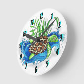 Ronde Horloge tropicale des tortues de mer (Angle)