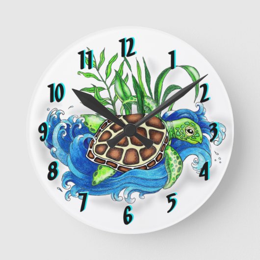 Ronde Horloge tropicale des tortues de mer (Recto)