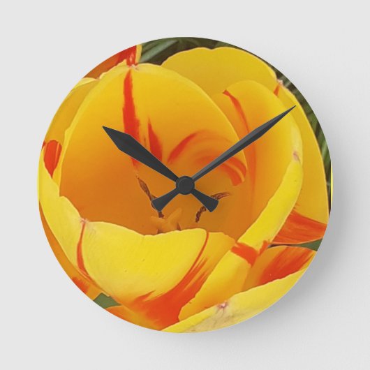 Ronde Horloge Tulipe Jaune (Recto)