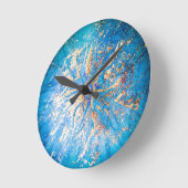 Ronde Horloge Turquoise et or (Angle)