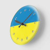 Ronde Horloge Ukraine drapeau ukrainien Buble Design (Angle)