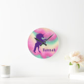 Ronde Horloge Unicorne personnalisée (Maison)