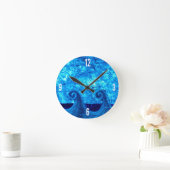 Ronde Horloge Vagues Bleues (Maison)