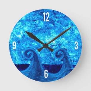 Ronde Horloge Vagues Bleues
