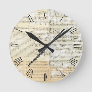 Ronde Horloge vintage de musique de cannelure