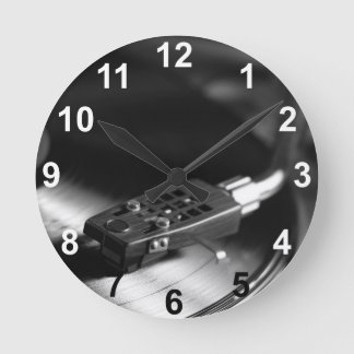 Ronde Horloge : Vinyl Record sur un Tourne-disque. Thème