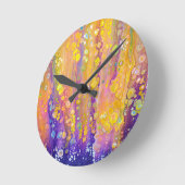 Ronde Horloge violette Abstraite (Angle)
