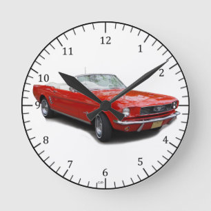 Ronde horloge voiture de sport classique cabriolet rouge
