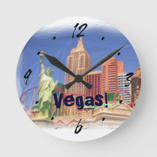Ronde Hôtel Las Vegas New York scène de jour horloge mur