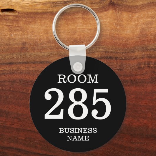 Ronde hotelkamer sleutelhanger met aangepaste numm (Voorkant)