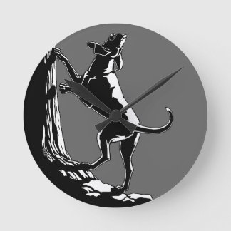 Ronde Hound Chien Horloge Chasse Chien Art Mur Horloge
