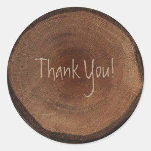 Ronde Houten Boomstam Schors Bruiloft Favoriet Sticker