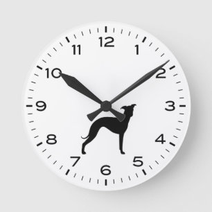 Ronde Italien Greyhound Chien race Silhouette Horloge ro