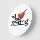 Ronde J'Aime Écrire Un Mur Blanc Rond Horloge (Angle)