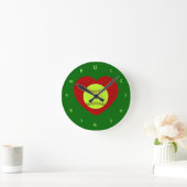 Ronde J'Aime Le Mur De Softball Horloge (Maison)