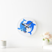 Ronde Joli Jouer Cartoon Dolphins Horloge Mur (Maison)