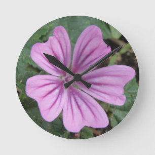 Ronde Jolie horloge mauve Fleur sauvage