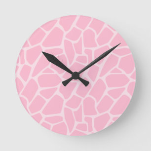Ronde Jungle Jill Giraffe rose Motif Horloge