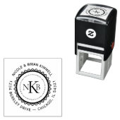 Ronde Kant Initialen Monogram Creëer Uw Eigen Zelfinktende Stempel (In situ)