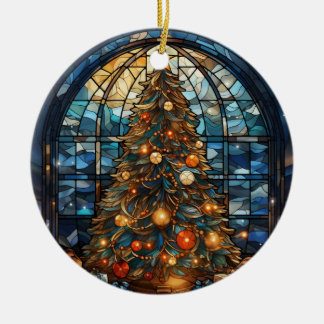 Ronde Keramische Kerstboom Ornament