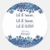 Ronde Kerst Glow Candle bewerkbare Label Sticker (Voorkant)