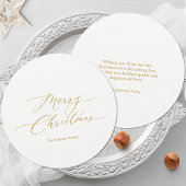Ronde kerst Kaart met gouden script