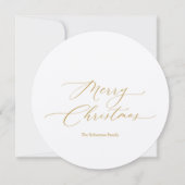 Ronde kerst Kaart met gouden script en krans (Voorkant)