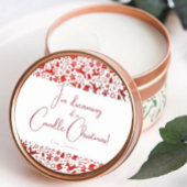 Ronde kerstkaars bewerkbare label Sticker