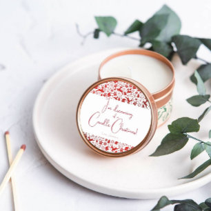 Ronde kerstkaars bewerkbare label Sticker
