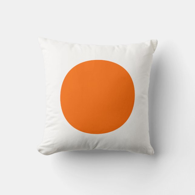 Ronde kleuren - Oranje en wit Kussen (Voorkant)