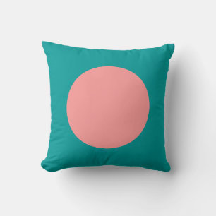 Ronde kleuren - Zachte roze en oceaangroen Kussen