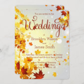 Ronde Kleurrijke Herfst Bruilofts Uitnodigingen Bl (Voorkant / Achterkant)