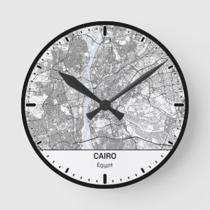 Ronde klok Cairo Clock City Lijn Kunst
