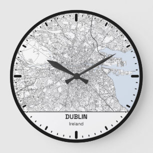 Ronde klok Dublin Clock City Line Art