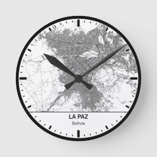 Ronde Klok La Paz Clock City Lijn Kunst