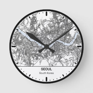 Ronde Klok Seoul Klok Stad Lijn Kunst