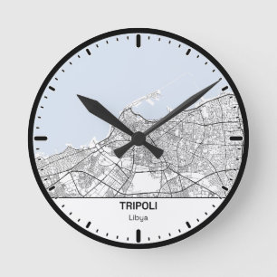 Ronde klok Tripoli Clock City Lijn Kunst