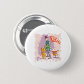 Ronde knop Salsa Drummer Button 5,7 Cm (Voorkant /achterkant)