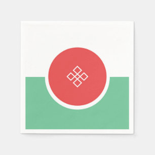 Ronde koraalroze en minimale watermint groene stij servet