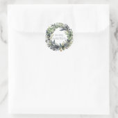 Ronde krans kerst Kaart Ronde Sticker (Tas)