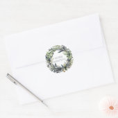 Ronde krans kerst Kaart Ronde Sticker (Envelop)